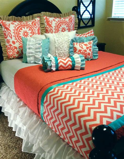 Check spelling or type a new query. Coral Chevron Custom Bedding for your college dorm room ...