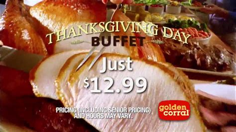 They are giving out their customers with the best range of breakfast, lunch and dinner options in both buffet and grill variations. Golden Corral Thanksgiving Day Buffet TV Commercial, 'New ...