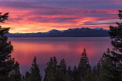 Fiery Sunrise in Lake Tahoe, California (2160×1440) - Wallpaperable
