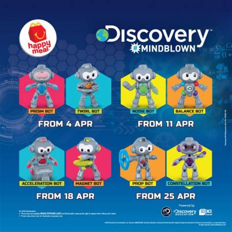 Visit any mcdonald's restaurant to enquire which book or toy is available. Discovery Mindblown Bot/Robot Mcdonald's Mcdonalds ...