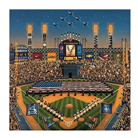 The sculpture was inspired by liquid mercury and reflects the chicago skyline, while its elliptical shape distorts and twists the reflected image. Dowdle Folk Art Chicago Sox Puzzle (500 Piece), White ...