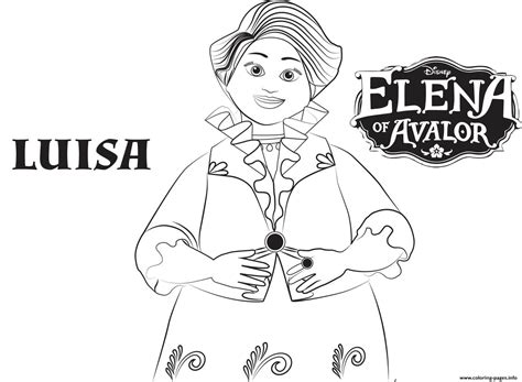 Free printable gabe from elena of avalor coloring page in vector format, easy to print from any device and automatically fit any paper size. Elena Of Avalor Luisa Disney Coloring Pages Printable