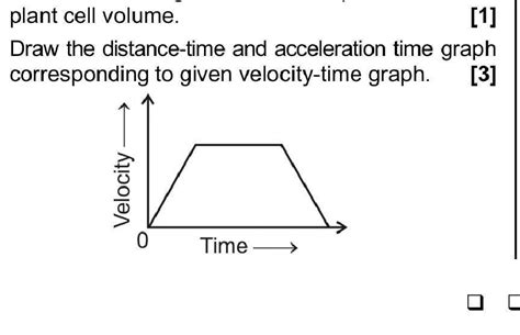 We note that the graph passes through `(0,0)` and has slope v. Draw the distance-time and acceleration time graph ...