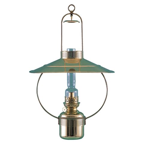Solid brass, polished and lacquered. Den Haan, DHR, Main Cabin Lamp, Oil