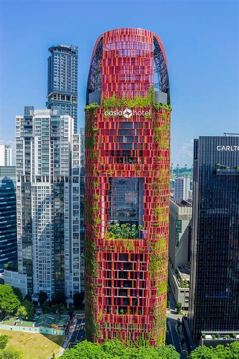 Greetings from oasia hotels & residences by far east. WOHA completes greenfilled oasia hotel tower in singapore