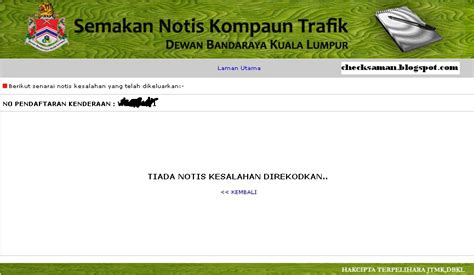 Ever wondered how much is the summons rates if you get nicked by the pdrm for a traffic offence? Panduan Check Saman JPJ / Polis Online dan SMS | kadar ...