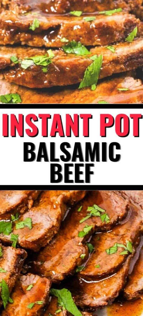 Add to the instant pot the worcestershire sauce, tomato paste, beef broth, and bay leaves. This Instant Pot Beef with the Balsamic Sauce has tender ...