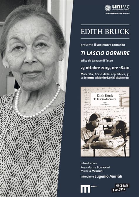 Bruck, edithpseudonym for edith steinschreiber. Incontro con Edith Bruck - 23 ottobre 2019 - MACERATA RACCONTA