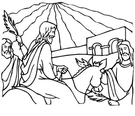 This is because he knows he has come to the end of his ministry. Entry Of Christ Into Jerusalem In Palm Sunday Coloring ...