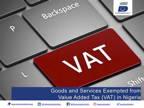 This publication summarizes the exemptions and exclusions from sales and use tax in effect when the publication was printed (as noted on the front cover). Goods and Services Exempted from Value Added Tax (VAT) in ...