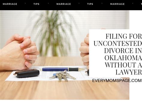 No fault divorce is the type of divorce wherein both parties are in agreement and no one blames the other for the dissolution of the marriage. Filing for Uncontested Divorce in Oklahoma Without a ...