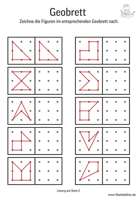 Auf einem meist quadratischen brettchen werden nägel so eingeschlagen, dass ein quadratisches gitter entsteht. Geobrett Aufgaben - Vorlagen zum Ausdrucken