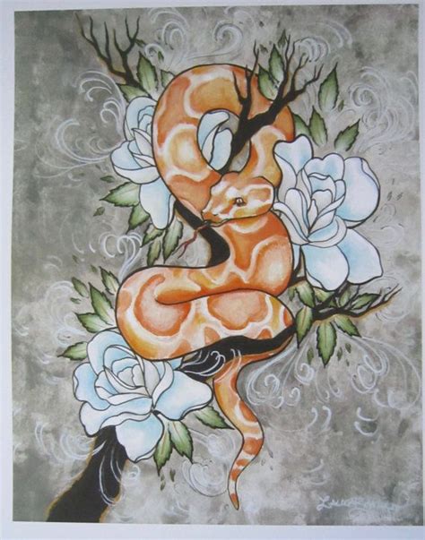 Bill flowers, aka the snake artist was born in tasmania, australia in 1963 and has worked in printmaking and painting, which also includes: Albino Red tail Boa snake tattoo art by LadyluckStudio on ...