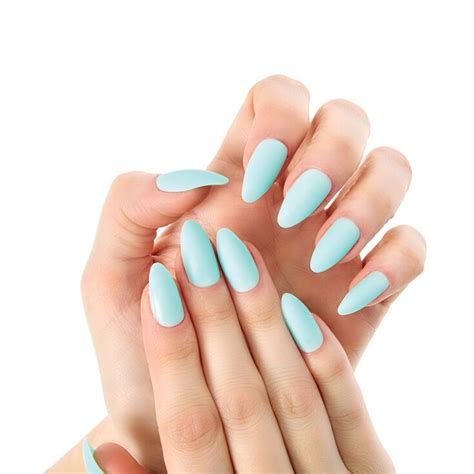 So'bio étic® natural' aqua green is enriched with organic castor oil while offering premium color, brilliance, hold and drying time. Matte Stiletto Faux Nail Set - Mint, 24 Pack | Aqua nails, Instant nails, Green nails