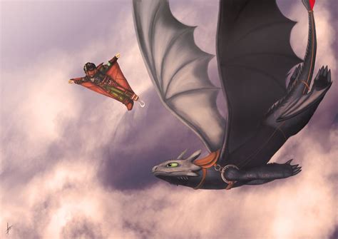 Dreamworks dragons flying toothless is the perfect gift for kids and dragon trainers aged 6 and up. Hiccup and Toothless flying over the clouds by YAMATA12 ...