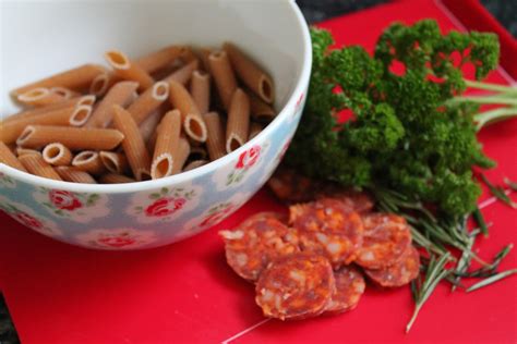 1/3 190g jar red pesto. E-D Does It: Easy Peasy Chorizo & Pesto Pasta