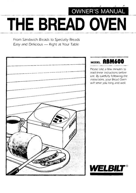 The welbilt company manufactures several models of bread machines. Welbilt ABM 600 Bread Machine Manual | Breads | Baking