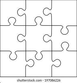Download pdf non editable templates. Outline 9 Piece Puzzle Template | PDF Template