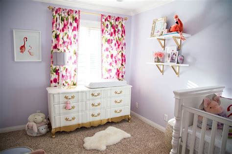 White walls make the perfect background for stunning decoration techniques and accessories. Amelia's Periwinkle Paradise Nursery in 2020 | Purple ...