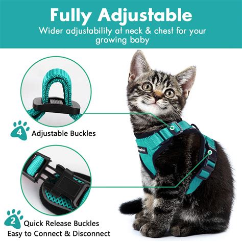 According to other pet parent reviews, the sizes run small. Escape Proof Cat Vest Harness and Car Seat Belt Adapter ...