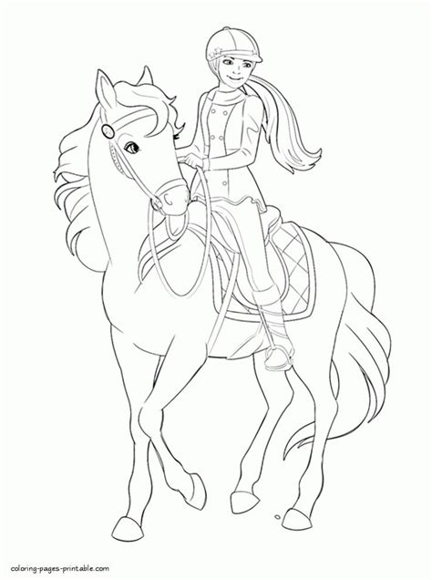 Welcome in free coloring pages site. Coloring page Barbie | Barbie coloring pages, Horse ...