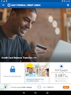 Navy federal has a mobile app that's available for both apple and android users. Navy Federal Credit Union - Android Apps on Google Play
