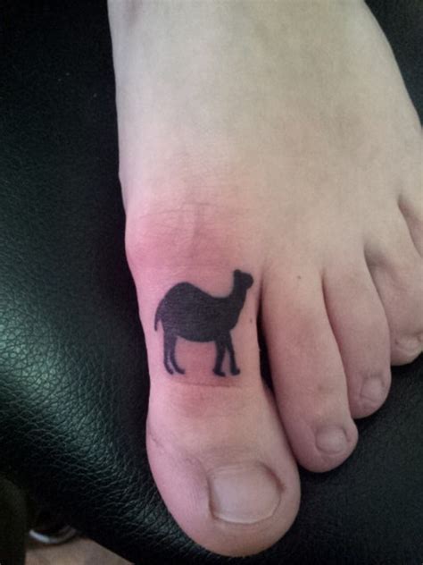 Awesome silhouette camel tattoo on left foot toe. Camel Toe Tattoos Designs, Ideas and Meaning | Tattoos For You