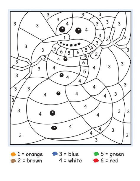 Free printable christmas worksheets for kindergarten. Easy Color by Number for Preschool and Kindergarten