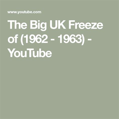 Image captionsnowfall is expected across the uk on monday and tuesday. The Big UK Freeze of (1962 - 1963) - YouTube in 2020 ...