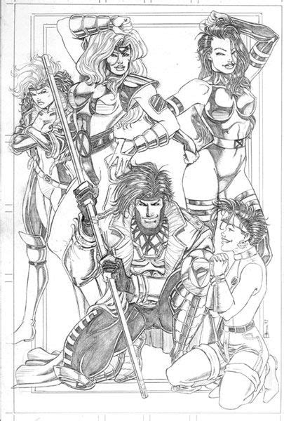 X men coloring gambit rogue coloring pages marvel coloring. Rogue, Jean Grey, Psylocke, Jubilee, and Gambit from X-Men ...