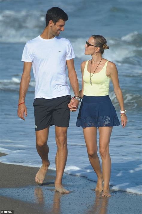 Djokovic and his wife have two children together. Tennis star Novak Djokovic plants a sweet kiss on wife ...