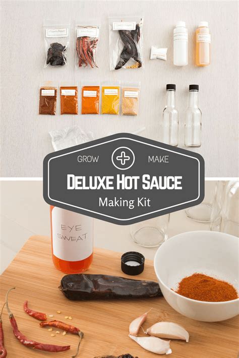 Make your favorite hot head jump with joy when they open your gift and find this cool make your own hot sauce kit. Deluxe Hot Sauce Making Kit | Hot sauce kit, Creative food, Sauce