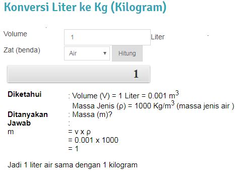 1 kilogram sama dengan 1.000 gram. Gaya Terbaru 37+ Konversi Liter Ke Kilo Gram