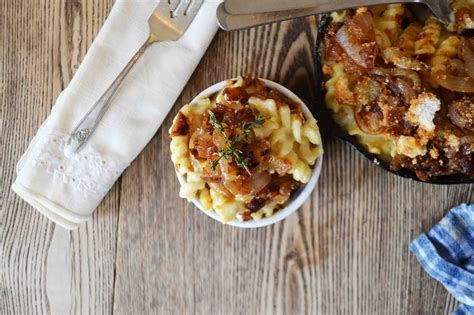 Combine soup, milk and pepper in a baking dish. French Onion Soup Macaroni and Cheese - Baked New England