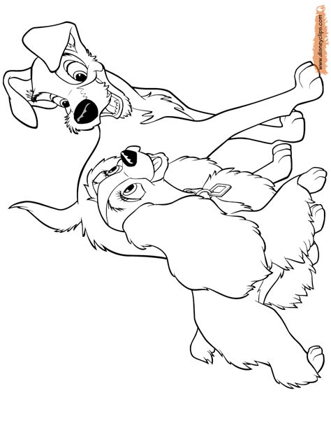 Lady coloring pages for kids online. Lady and the Tramp Coloring Pages (2) | Disneyclips.com