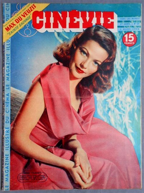 Click each title for project info / to view a trailer (if available). CinéVie, March 1948. (Gene Tierney) in 2020 | Gene tierney ...