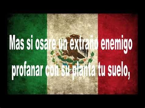 Coro mexicanos, al grito de guerra el acero aprestad y el bridón, y retiemble en sus centros la tierra. Himno Nacional Mexicano Versión escolar Oficial (Letra ...