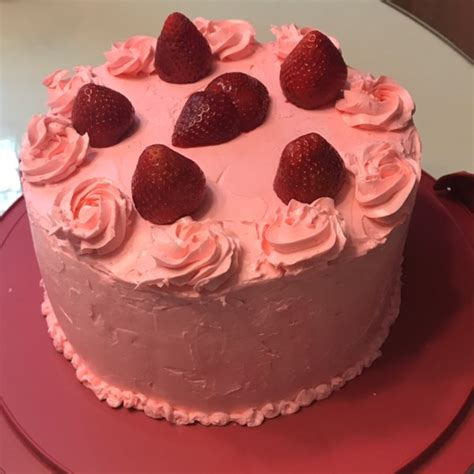 And in my opinion, working with the triple layers is easier than two thicker layers. Strawberry Cake from Scratch Photos - Allrecipes.com