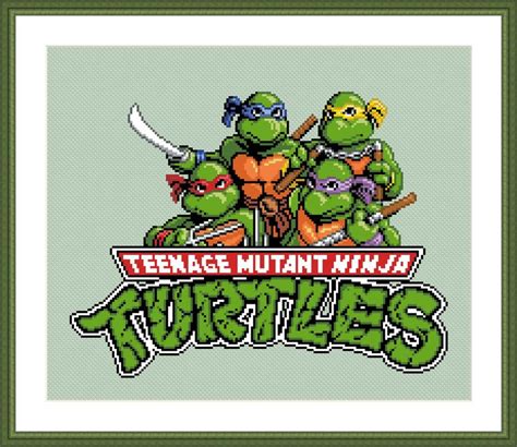 This counted cross stitch pattern of a majestic turtle was created from a beautiful painting copyright of beth hoselton ships in approximately 10 to 15 business days related cross stitch designs: Teenage Mutant Ninja Turtles - Cross Stitch Pattern PDF ...