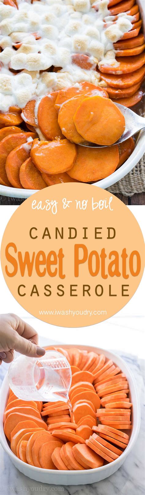 After the potatoes come to a boil turn the heat down to medium and allow the white sweet potato cubes to cook for 25 minutes or until soft. No Boil Candied Sweet Potato Casserole | Recipe | Candied ...