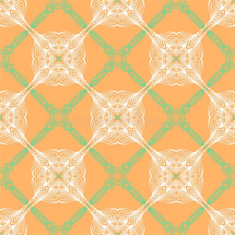 Raster golden floral ornament brocade textile and glass pattern. Orange Floral Pattern With Renaissance Motifs Stock Vector ...