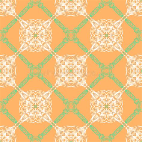 Raster golden floral ornament brocade textile and glass pattern. Orange Floral Pattern With Renaissance Motifs Stock Vector ...