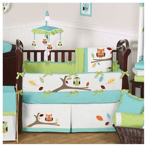 Often also called turquoise crib bedding, it's a fantastic way to go if you are looking for a color that's a little different than baby blue. Hooty Turquoise and Lime Crib Bedding Collection | Owl ...