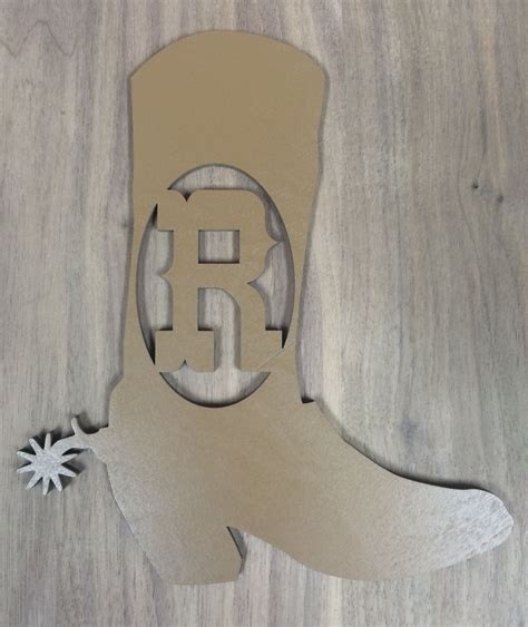 Unfinished Wood Cowboy Boot Monogram Door Hanger Laser Cutout w/ Your ...