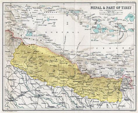 Nepal map with 14 zone. Alt nepal Karte - Nepal Karte alt (Süd-Asien - Asia)