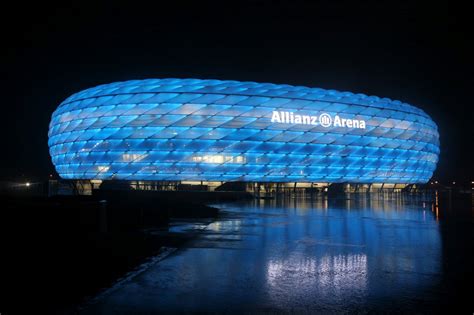 Germany allianz arena munich sunset. Live Football: Stadion Bayern München - Allianz Arena