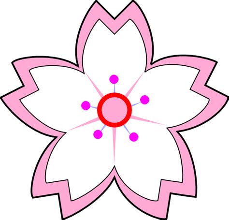 The image is png format with a clean transparent background. White-pink Sakura Clip Art at Clker.com - vector clip art ...