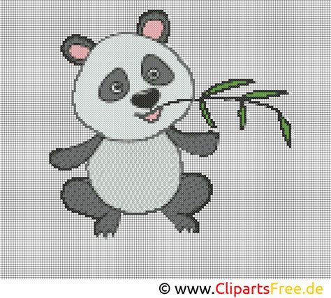 Stickvorlage für den gezählten kreuzstich. Stickvorlage Panda - Stickvorlagen kostenlos