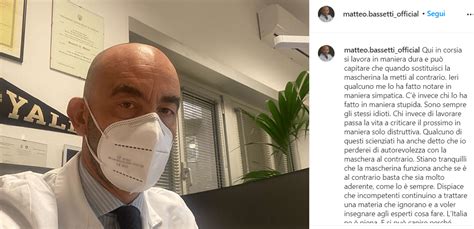 Ansa | il direttore dell'ospedale policlinico san martino di genova matteo bassetti. Matteo Bassetti criticato per il selfie con la mascherina ...