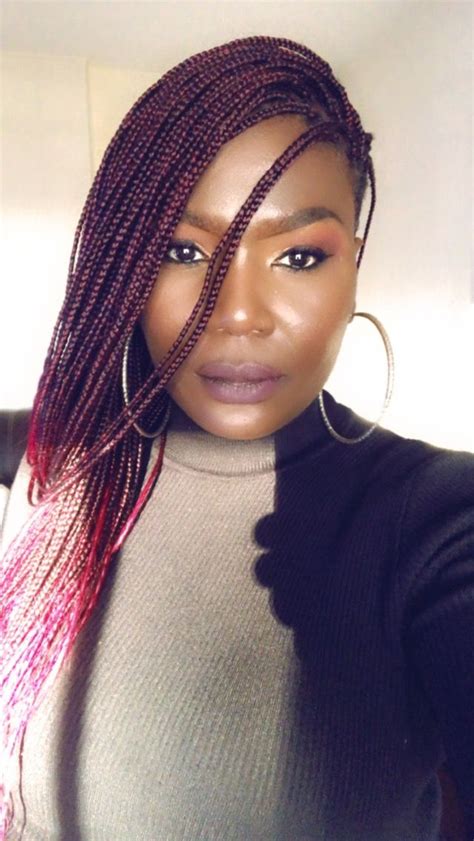 @kingbeyhive shared a photo on instagram: Ombré box braid red in 2020 | Small box braids, Ombre box ...